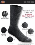 Dickies Men's Dri-Tech Essential Moisture Control Crew Socks (6 & 12 Pairs) - Image 3
