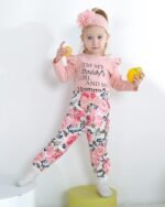 SUNNY PIGGY Newborn Infant Baby Girl Clothes Ruffle Romper Toddler Girl Floral Cotton Pant Sets Girls Clothing Outfit - Image 3