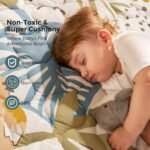 Momcozy Baby Play Mat for Floor, 50x50 Thickened Playpen Mat, Playmate for Baby Tummy Time, Waterproof & Non-Slip, Foldable Outdoor Mat with Carrying Handle, Forest World - Image 3