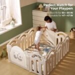 Momcozy Baby Play Mat for Floor, 50x50 Thickened Playpen Mat, Playmate for Baby Tummy Time, Waterproof & Non-Slip, Foldable Outdoor Mat with Carrying Handle, Forest World - Image 4