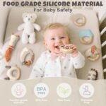 Baby Rattles & Teethers Set – Baby Toys 0-6 Months, Teething Toys 3-6 Months, Sensory Toys with Soft Textures, Gentle Sounds & Easy-Grip Shape, Neutral Newborn Gift（10-Pack） - Image 6