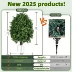 QIANYUN Boxwood Topiary Bush -Artificial Topiary for Outdoors-Evergreen Plants Topiary Ball Tree UV-Resistant 2-Pack for Front Porch Garden Yard Balcony Decor - Image 4