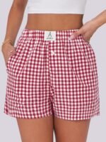 ANRABESS Boxer Shorts for Women Gingham Pajama 2025 Summer Casual Lounge Sleep Plaid Shorts Y2K Beach Bottoms - Image 4