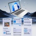 HP 17.3" Business Laptop, 17.3" HD+ Touchscreen, AMD Ryzen 5 7430U, 32GB RAM, 2TB PCIe SSD, Backlit Keyboard, Fingerprint Reader, Webcam, HDMI, Wi-Fi 6, Windows 11 Pro, Blue - Image 3