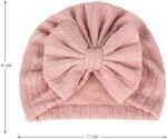 QandSweet 0-24 Months Newborn Girls' Hats Cotton and Linen Cap Infant Big Bow Hat Baby Shower - Image 4
