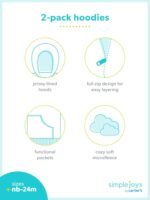 Simple Joys by Carter's girls 2-pack Full Zip Hoodies - Image 5