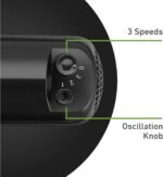 HOLMES 12" Table Fan, 75° Oscillation, 3 Speeds, 15° Adjustable Head Tilt, Ideal for Home, Bedroom or Office, Black - Image 4