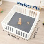 Baby Play Mat for Floor,1.3" Thick Elasti-Foam 50"×50" Playpen Mat for Tummy Time,Water Repellent Soft Coral Velvet for Toddler,Infant,Kids,Non-Slip Backing Safe for Crawling(Dark Grey) - Image 7