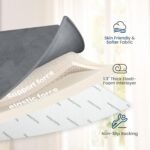 Baby Play Mat for Floor,1.3" Thick Elasti-Foam 50"×50" Playpen Mat for Tummy Time,Water Repellent Soft Coral Velvet for Toddler,Infant,Kids,Non-Slip Backing Safe for Crawling(Dark Grey) - Image 9