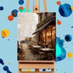 Paint by Numbers Kit for Adults- Street Cafe Adult Paint by Number Kits on Canvas for Beginners, Fall Scene DIY Acrylic Oil Number Painting Kits for Home Wall Decor Gift 16"x 20" (without Frame) - Image 5