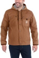 Carhartt Men's Relaxed Fit Washed Duck Sherpa-Lined Utility Jacket - Image 3