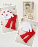 Toddler Girl Clothes Kids Outfits Long Sleeve Ribbed Sweatshirt Bell Bottom Pants Set Fall Winter Clothing for Girls - Image 5