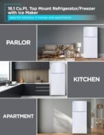 BLACK+DECKER 18.1 Cu. Ft. Top Mount Refrigerator with Ice Maker, 2-Door Refrigerator with Top Freezer, Freezer with Icemaker and Adjustable Temperature Control, ENERGY STAR, BR1810HIMW, White - Image 3