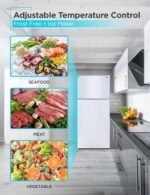 BLACK+DECKER 18.1 Cu. Ft. Top Mount Refrigerator with Ice Maker, 2-Door Refrigerator with Top Freezer, Freezer with Icemaker and Adjustable Temperature Control, ENERGY STAR, BR1810HIMW, White - Image 4