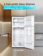 BLACK+DECKER 18.1 Cu. Ft. Top Mount Refrigerator with Ice Maker, 2-Door Refrigerator with Top Freezer, Freezer with Icemaker and Adjustable Temperature Control, ENERGY STAR, BR1810HIMW, White - Image 5