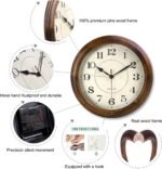 Kesin Wall Clock Wood 14 Inch Silent Wall Clocks Large Decorative Battery Operated Non Ticking Analog Retro Clock for Living Room, Kitchen, Bedroom - Image 4
