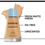COVERGIRL Clean Matte Liquid Foundation, Sand Beige 553, Pack of 1 - Image 6