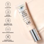 IT Cosmetics CC+ Nude Glow - Medium Coverage Foundation with SPF 40 & Brightening Glow Serum, Lightweight Skin Tint, 2% Niacinamide + Hyaluronic Acid, Up to 24H Hydration, Normal/Dry Skin - 1.08 fl oz - Image 7