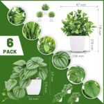 Der Rose 6 Pack Fake Plants Small Artificial Potted Plants Faux Plants for Home Office Desk Bathroom Aesthetic Farmhouse Room Decor Indoor - Image 3