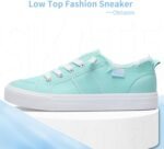 Obtaom Women's Play Fashion Sneaker White Color Washed and Leopard Canvas Slip on Shoes - Image 3