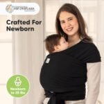 KeaBabies Baby Wrap Carrier - All in 1 Original Baby Carrier Newborn to Toddler Sling, Easy to Wear, Hands Free Bonding, Lightweight, Breathable Infant Wraps (Trendy Black) - Image 3