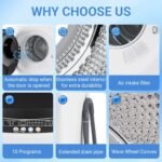 1.6Cu.Ft Portable Clothes Dryer and 16LBS Full Automatic Washing Machine Set, Washer and Spinner Combo, Stainless Steel Tub, Space Saving,Ideal for Laundry, Apartments, Dorms - Image 6