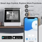 BLITZHOME Portable Dishwasher Countertop, WIFI Smart Dishwasher, Compact Dishwashers with 5L Built-in Water Tank, 6 Programs, 360° Dual Spray, High-Temp& Air-Dry Function, Fruit Cleaning - Image 3