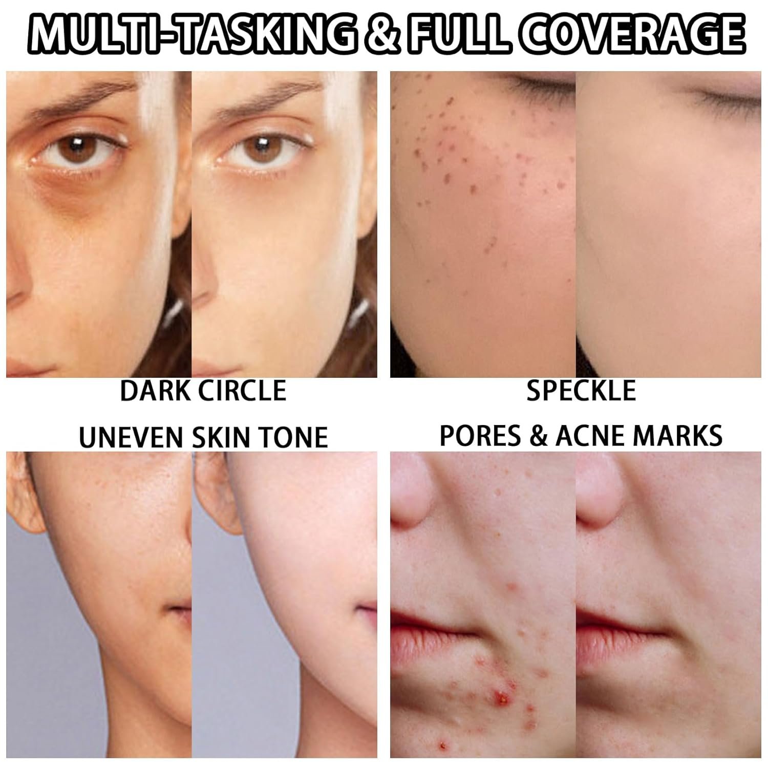 Hydrating CC Cream with SPF 50+ PA++++,Waterproof Flawless Concealer Full Coverage BB Cream for All Skin Types,Long Lasting Moisturizing Full Coverage Liquid Foundation for Men & Women（Ivory） - Image 7