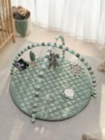 Blissful Diary Baby Play Gym Mat, Play Mat Activity Mat with 6 Detachable Toys for Stage-Based Sensory & Motor Skill Development, Easy to Install & Clean, Baby Essentials Gift, Sage Green - Image 5