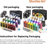 Shuttle Art Fabric Paint, 18 Colors Permanent Soft Fabric Paint in Bottles (60ml/2oz) with Brushes, Palette, Stencils, Non-Toxic Textile Paint for T-Shirts, Shoes, Jeans, Bags, DIY Projects&Art - Image 6