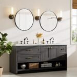 Bathroom Mirror for Wall, 20 Inch Round Mirror, Matte Black Metal Framed Circle Vanity Mirror for Bathroom Bedroom Living Room Entryway, Anti-Rust, Tempered Glass, Hanging or Leaning - Image 6