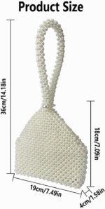 Geiomoo Pearl Handbags, Women Crossbody Beaded Elegant Evening Purses Bag for Wedding Bride Party Prom - Image 4
