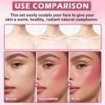 CAHIUYOA 6 Colors Cream Contour Stick Makeup Kit,Highlighter Makeup Stick,Bronzer Contour Stick and Blush Stick for Cheeks,Long Lasting Waterproof Face Highlighter Makeup Contour Kit (Set A) - Image 4