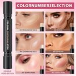 CAHIUYOA 6 Colors Cream Contour Stick Makeup Kit,Highlighter Makeup Stick,Bronzer Contour Stick and Blush Stick for Cheeks,Long Lasting Waterproof Face Highlighter Makeup Contour Kit (Set A) - Image 5