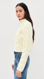 FRAME Women's The Cable Funnel Sweater - Image 5