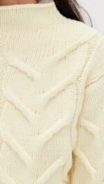 FRAME Women's The Cable Funnel Sweater - Image 6