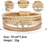 Fesciory Leopard Bracelet for Women, Boho Leather Wrap Multi-Layer Pearl Crystal Bracelet Bangle Jewelry - Image 5