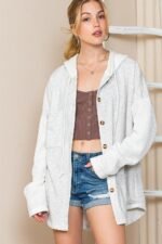 SHEWIN Oversized Sweatshirt for Women Loose Fit Casual Long Sleeve Button Hooded Sweatshirts Hoodies with Pocket - Image 3