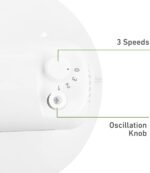 HOLMES 12" Table Fan, 75° Oscillation, 3 Speeds, 15° Adjustable Head Tilt, Ideal for Home, Bedroom or Office, White - Image 4