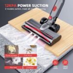 Cordless Vacuum Cleaner,Vacuum Cleaners for Home with Super Suction,Lightweight Stick Vacuum with 35 Mins Runtime,Rechargeable Cordless Vacuum for Carpet, Tile, Pet Hair, Hardwood Floors(Dark Red) - Image 4