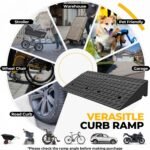 Auto Dynasty Rubber Curb Ramps, 7" Lift Height Curbside Ramp, 4400 LBS/2T Capacity Sidewalk Curb Ramp for Cars Trucks Bikes Motorcycles Wheelchairs, 1 Pack - Image 5