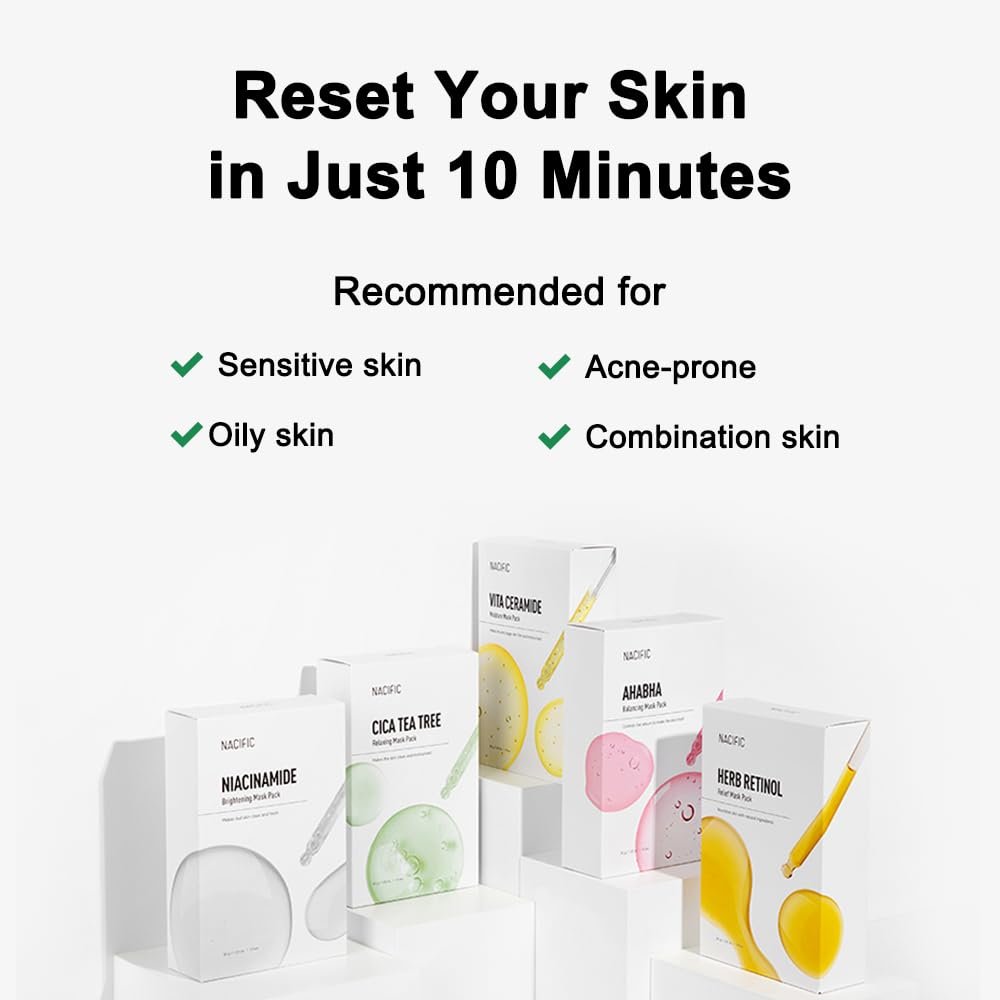 KOSBEAUTY NACIFIC Face Masks Skincare Korean – Premium 10-Sheet Variety Pack for Ultimate Skin Nourishment – Hyaluronic Acid, Ceramide & Vitamin-Infused for All Skin Types - Image 9