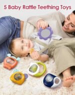 dearlomum Baby Play Mat Gym, Funny Play Piano Tummy Time Activity Mat with 5 Infant Sensory Toys, Music and Lights, Boy & Girl Gifts for Newborns 0 to 3 6 9 12 Months (Pink) - Image 4