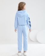 Girls' Clothing Set Butterfly Print Crop Top Hoodies Sweatpants 2 Piece Outfits Kids Sweatsuit Tracksuit Jogger Set - Image 5
