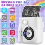 Kids Camera Instant Print, Safe Toddler Camera, HD Digital Cameras 16X Digital Zoom & 32G SD Card, 2.4‘’Screen Instant Print Cameras for Kids, 4 5 6 7 8 9 10 Year Old Girl & Boy Birthday Gifts, White - Image 6