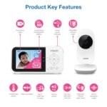 VTech VM819 Baby Monitor with Camera and Audio, 2.8” Screen Portable Baby Camera, Night Vision, 2-Way Audio, Temperature Sensor and Lullabies, Secure Transmission No WiFi, Ideal for Baby/Elderly/Pet - Image 3
