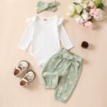 Kaipiclos Newborn Infant Girl Clothes Rib Knit Romper Daisy Print Pants Headband Baby Clothes for Girls 0 3 6 12 18 24 Months - Image 3