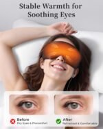 Silk Heated Eye Masks for Dry Eyes: Warm Compress for Tired Eyes Sinus Stye Eye Treatment - Stable Electric Moist Heating Pad for Sleep & Travel- Washable Removable Cover,USB Powered(Black) - Image 4