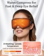 Silk Heated Eye Masks for Dry Eyes: Warm Compress for Tired Eyes Sinus Stye Eye Treatment - Stable Electric Moist Heating Pad for Sleep & Travel- Washable Removable Cover,USB Powered(Black) - Image 5