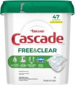 Cascade Free & Clear Dishwasher Pods, Dishwasher Detergent, Dish Detergent Soap, Lemon Essence, 47 Count - Image 5